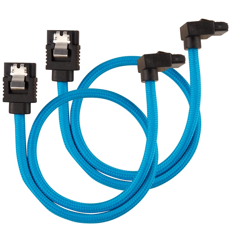 CORSAIR Premium Sleeved Câble SATA Serial ATA 150300600 SATA droit verrouillé pour SATA à angle droit 30 cm pack de 2 - vue 5