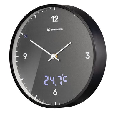 BRESSER MyTime LEDsec Reloj de pared 24 cm - antracita 8020215MGU000