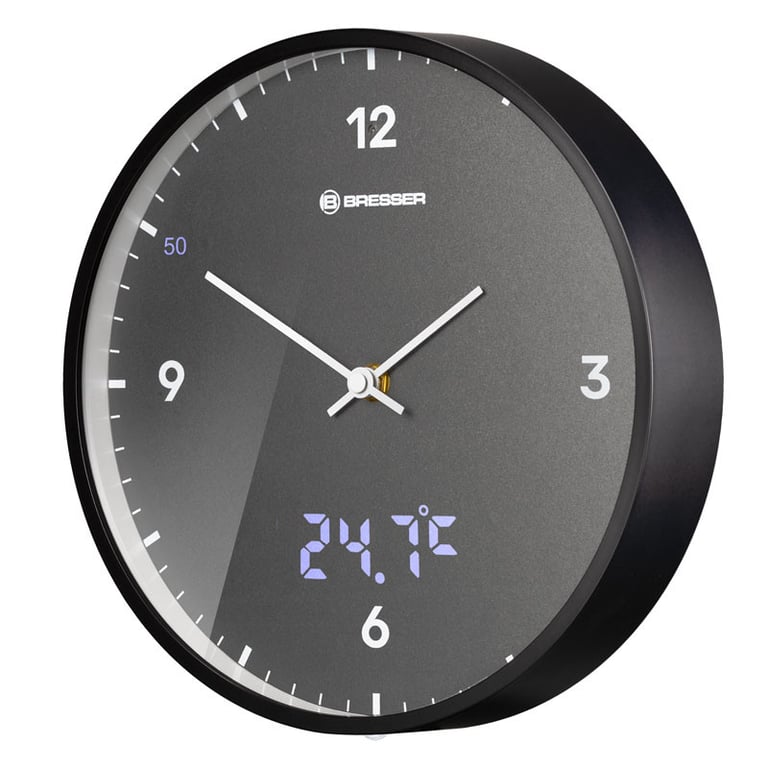 BRESSER MyTime LEDsec Horloge murale 24 cm 8020215MGU000 Neuf