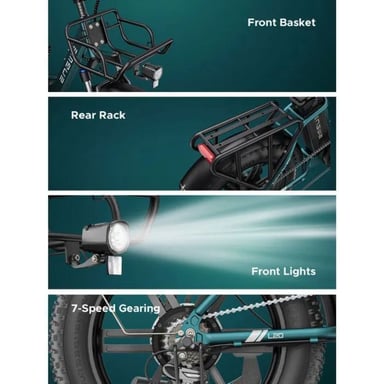 ENGWE L20 Boost Bici elettrica per Adulti, Bici elettrica per Pneumatici Fat da 20 Pollici per Donna, Batteria 48V 13A, Shimano 7 velocità