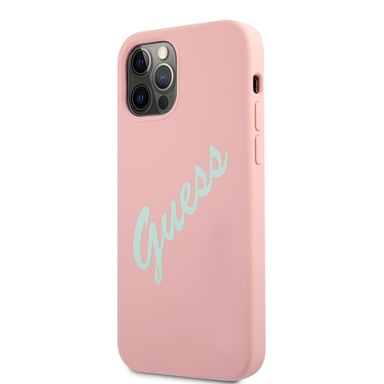 Guess Custodia rigida in silicone vintage per iPhone 12/12 Pro 6,1' Rosa