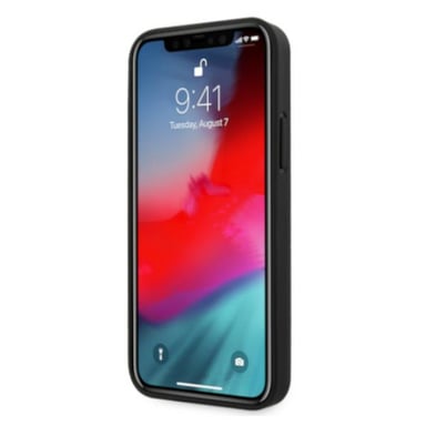 BMW Étui pour iPhone 12 Pro Max 6.7'' Cuir noir perforé