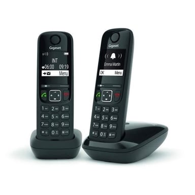GIGASET Téléphone Fixe AS690 Duo Noir - Neuf