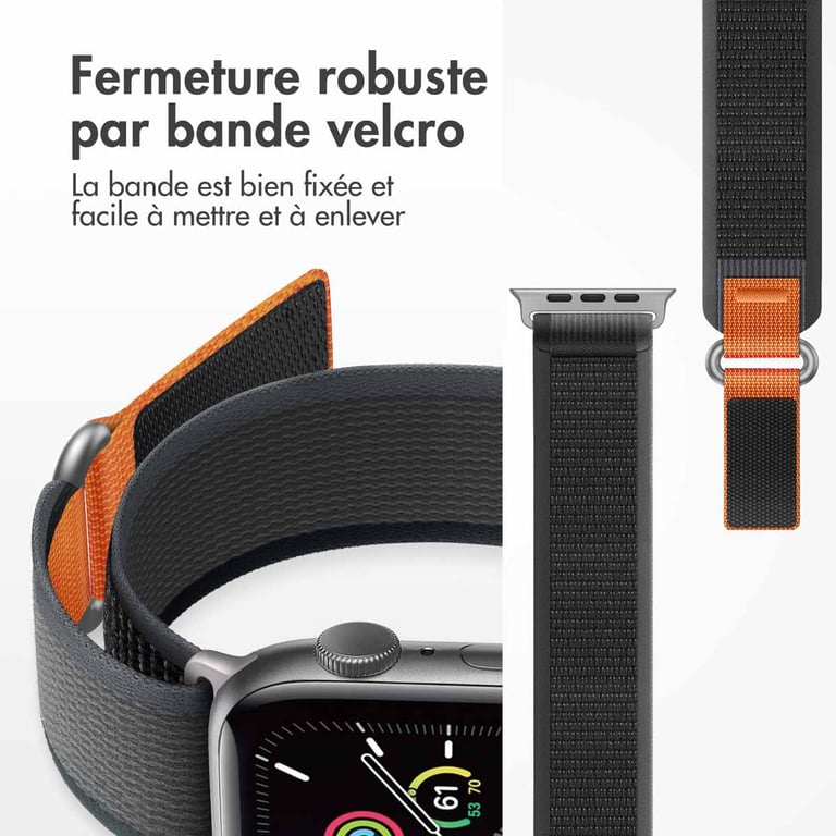 imoshion Bracelet en nylon Trail pour Apple Watch Series 1 á 10 / SE / Ultra 2 44454649 mm Starlight Neuf - vue 9