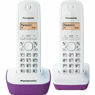 Panasonic KX-TG1612FRF Duo Teléfono inalámbrico sin contestador automático Morado Blanco