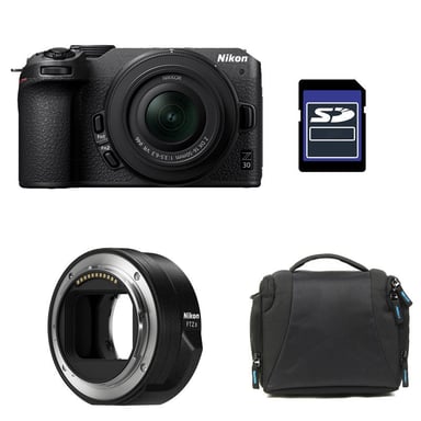 NIKON Z30 + Z 16-50 + Bolsa + Tarjeta SD de 8 GB + Adaptador FTZ II