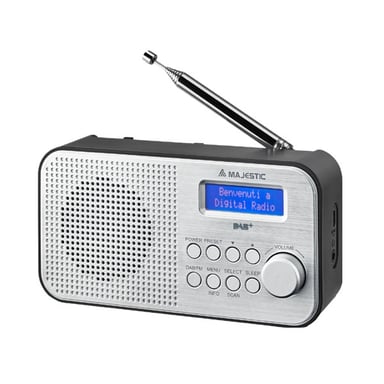 New Majestic RT-194 DAB Portable Numérique Noir, Argent