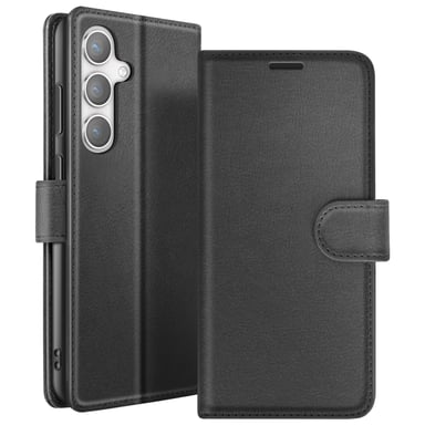 Étui Portefeuille pour Galaxy S24 Plus avec Support et Languette Magnétique Noir