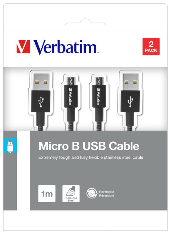Verbatim câble USB data Noir - vue 3