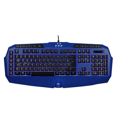 Konix 76791114973 teclado Juego USB AZERTY Francés Negro, Azul