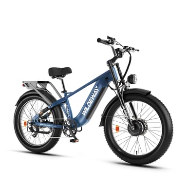 Bicicleta eléctrica WILDEWAY Soared Pro para adultos, batería extraíble de 48 V y 30 Ah, frenos de disco hidráulicos - azul