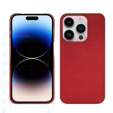 Coque cuir Apple iPhone 15 Pro -  - Rouge - Cuir lisse premium