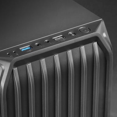 Mars Gaming MC-S2, Caja PC Compacta Gaming Micro-ATX, 2 Ventiladores FRGB Raibow con Rejilla Frontal, Ventana Lateral Completa, Negro