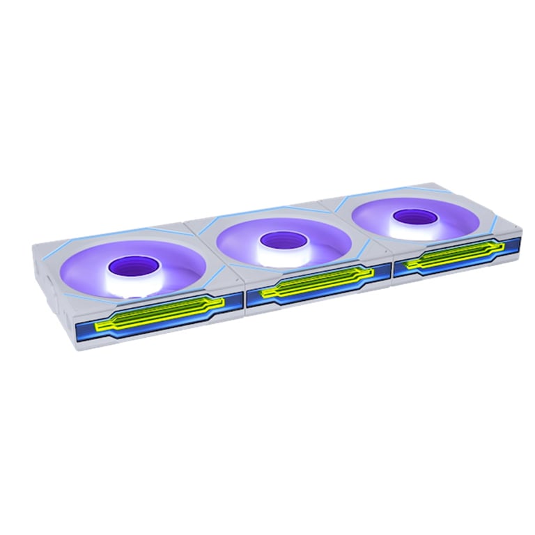 LIAN LI Lot de 3 Ventilateurs de boitier Lian Li Uni Fan SL-Infinity Wireless RGB - 12cm (Blanc) - Neuf