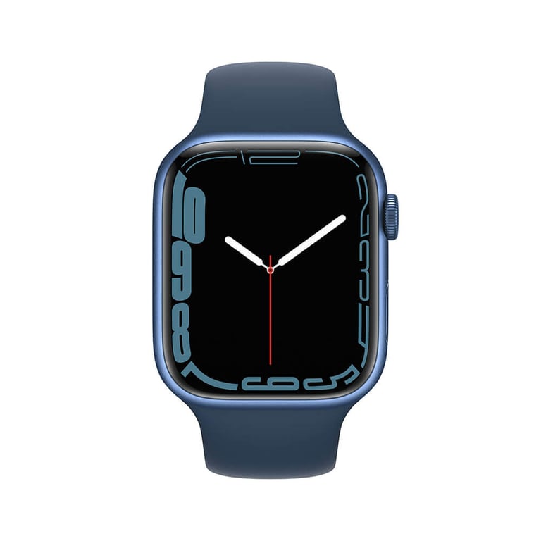 Watch Series 7 (GPS + Cellular) Boîtier en Aluminium Bleu de 45 mm, Bracelet Sport Bleu Abysse