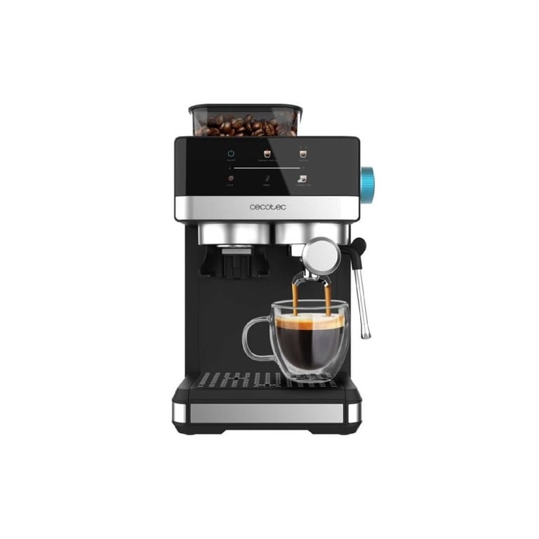 Cecotec Cafetière Express Power Espresso 20 Grind. 1 20 bars café avec vapeur 2 tasses écran tactile moulin réservoir de café 150 g et 1 7 eau mousse thermoblock sécurité - vue 3