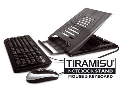 Hamlet XTMS100KM Tiramisù Notebook stand with keyboard and mouse Noir