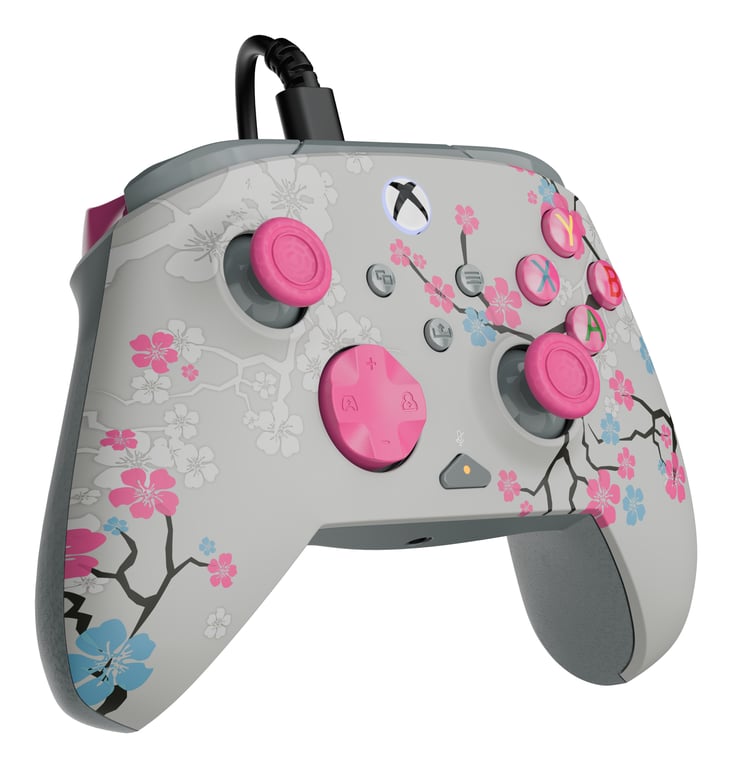 Turtle Beach Rematch Advanced Cherry Blossom Manette de jeu filaire - Licence Xbox Series XS, Xbox One et PC avec Phosphorescent, Boutons Programmables, Gâchettes, commandes audio et câble de 2.5 m - Neuf