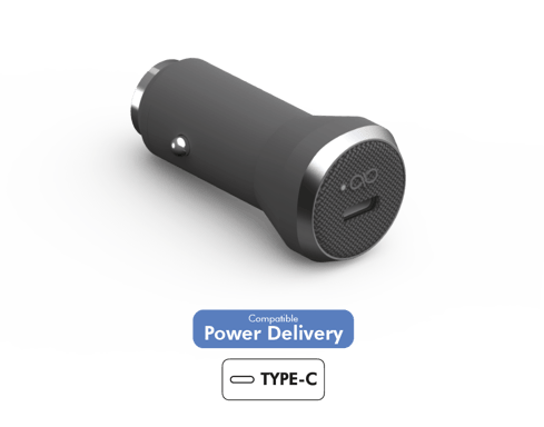 Force Power Cargador de coche USB C con suministro de energía de 27 W Gris