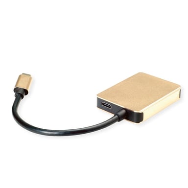 ROLINE 12.02.1120 base para portátil y replicador de puertos Alámbrico USB 3.2 Gen 1 (3.1 Gen 1) Type-C Oro
