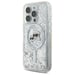 Étui Karl Lagerfeld pour iPhone 16 Pro 6.3'' étui rigide transparent Liquid Glitter Karl&Choupette Head Magsafe