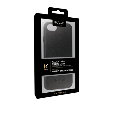 Coque en Suéde Alcantara pour Apple iPhone 7/8/SE 2020/SE 2022, Minuit Noir
