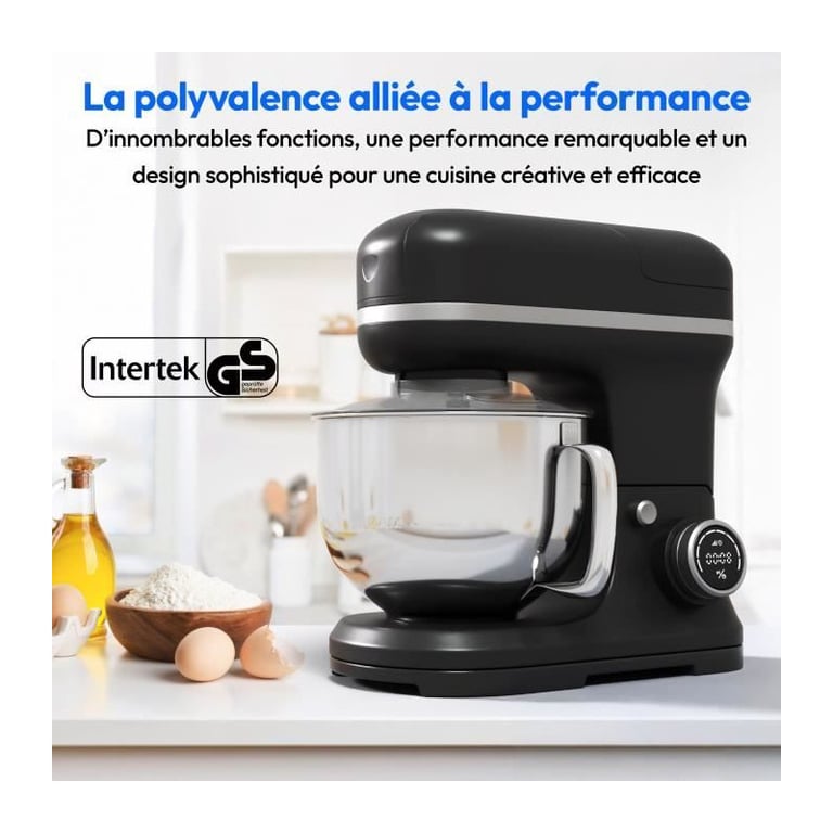 Robot Pâtissier 3 en 1 MEDION MD18430 1200W – Bol 5L, 8 Vitesses, Fonction Hachoir - vue 4
