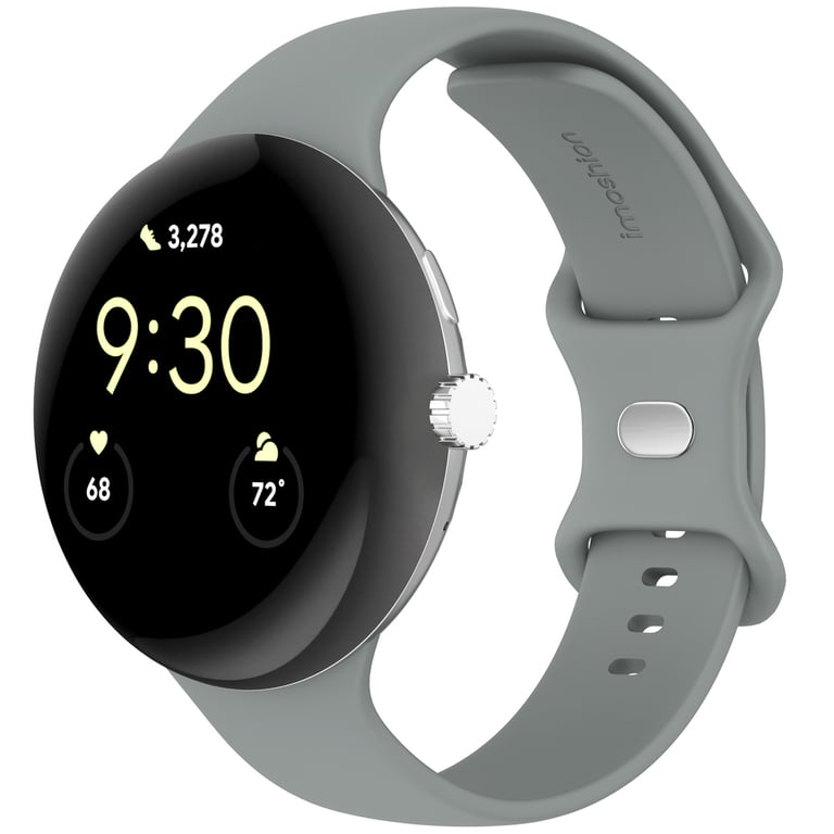 imoshion Bracelet en silicone? pour Google Pixel Watch 3 / 4 (45 mm) - Taille S - Gris - Neuf