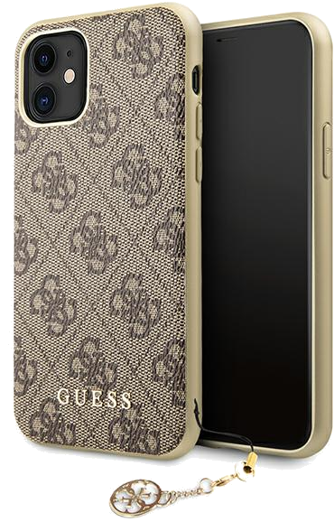 Étui Guess pour iPhone 11 marron 4G Charms Collection