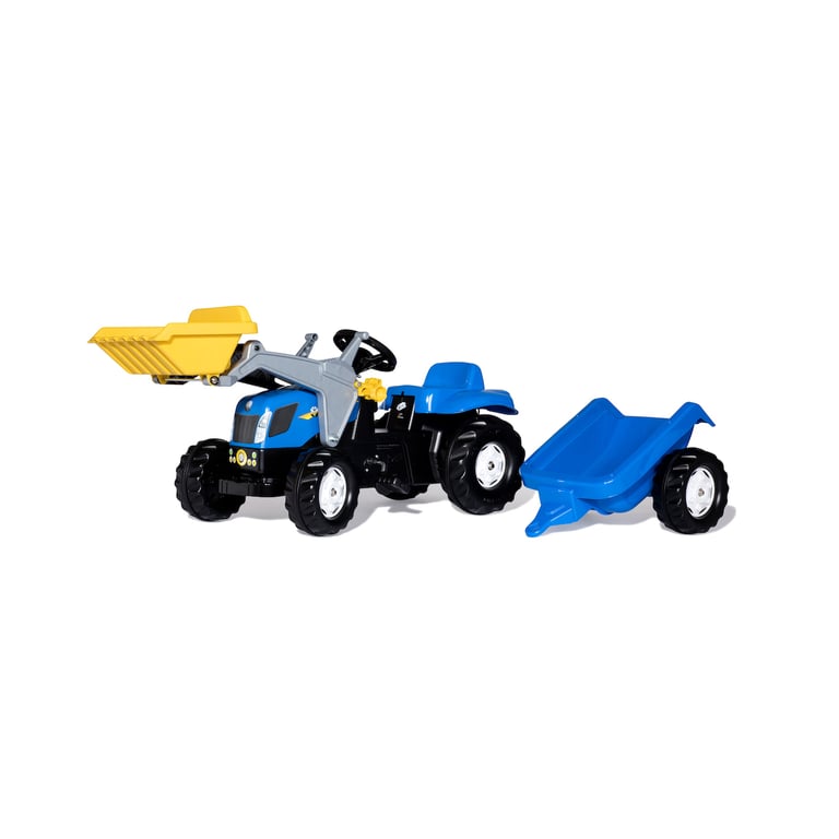 Rolly Toys Tracteur a pedales + remorque rollyKid New Holland - vue 2