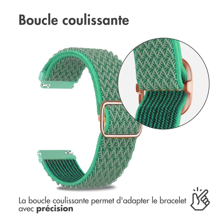imoshion Bracelet en nylon élastique - Connexion universelle 22 mm - Turquoise - Neuf