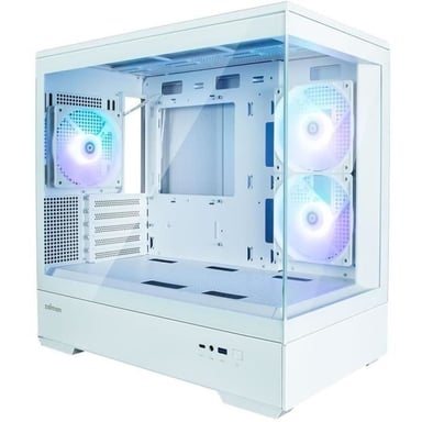 Caja de PC ZALMAN P30 (Blanca) - Mini torre Micro-ATX con 3 ventiladores LED A-RGB