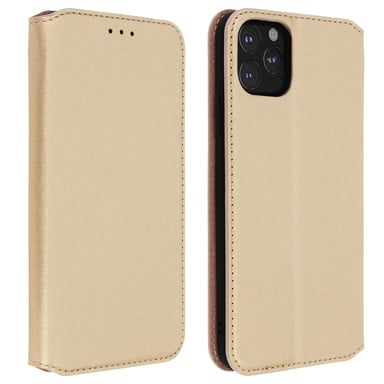 Housse pour iPhone 11 Pro Max Étui Folio Portefeuille Fonction Support Dorée