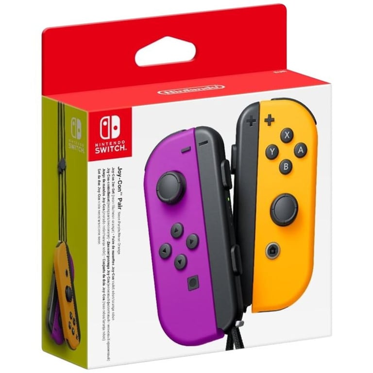 Manettes Joy Con Nintendo Switch paire Néon & Néon Batterie remplaçable avec dragonnes noires Neuf