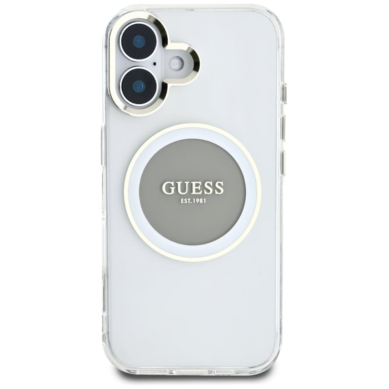 Guess Étui IML Metal Colored Circle Classic Logo MagSafe pour iPhone 16 Gris - vue 2