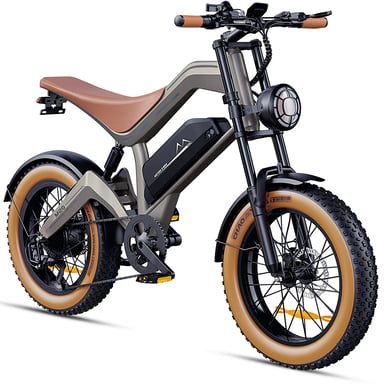 DYU M20 Bicicleta eléctrica todo terreno – Motor 250 W, batería 48 V 18,2 Ah, autonomía 160 km, frenos de disco dobles, horquilla con suspensión, bicicleta eléctrica urbana polivalente.