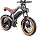DYU M20 Bicicleta eléctrica todo terreno – Motor 250 W, batería 48 V 18,2 Ah, autonomía 160 km, frenos de disco dobles, horquilla con suspensión, bicicleta eléctrica urbana polivalente.