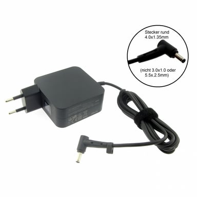 original charger (power supply) for ASUS PA-1650-66, 19V, 3.42A, plug 4.0 x 1.35 mm round, plug round 4.0x1.35mm