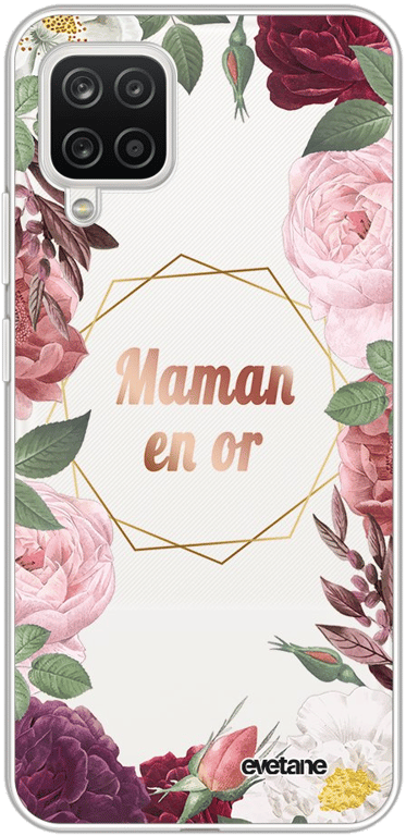 Evetane Coque Samsung Galaxy A12 souple transparente Motif Coeur Maman D'amour