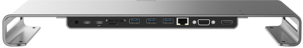Supp.moniteur+Station multiport HDMI/USB-A/C PD/VGA/LAN/Lec.SD/µSD CN-409