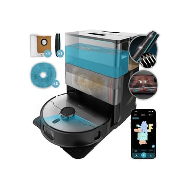 Robot aspirateur laveur Cecotec Conga X100 4-en-1 station auto-vidage 20 000 Pa Caméra IA Noir