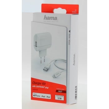 Kit charge secteur, Lightning, 2,4 A, blanc