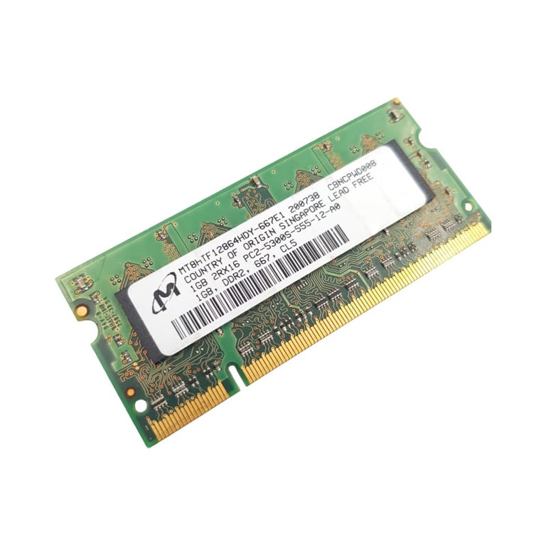 1Go RAM DDR2 MICRON MT8HTF12864HDY 667E1 SO DIMM PC2 Très bon état