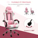 Roline Chaise Gamer Rose Ergonomique Inclinable avec Repose-pieds