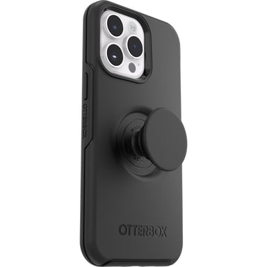 Custodia Otter + Pop per iPhone 14 Pro Max, anti-caduta, protezione con PopGrip PopSockets, resiste a 3 volte più cadute rispetto agli standard militari, antimicrobica - Nero