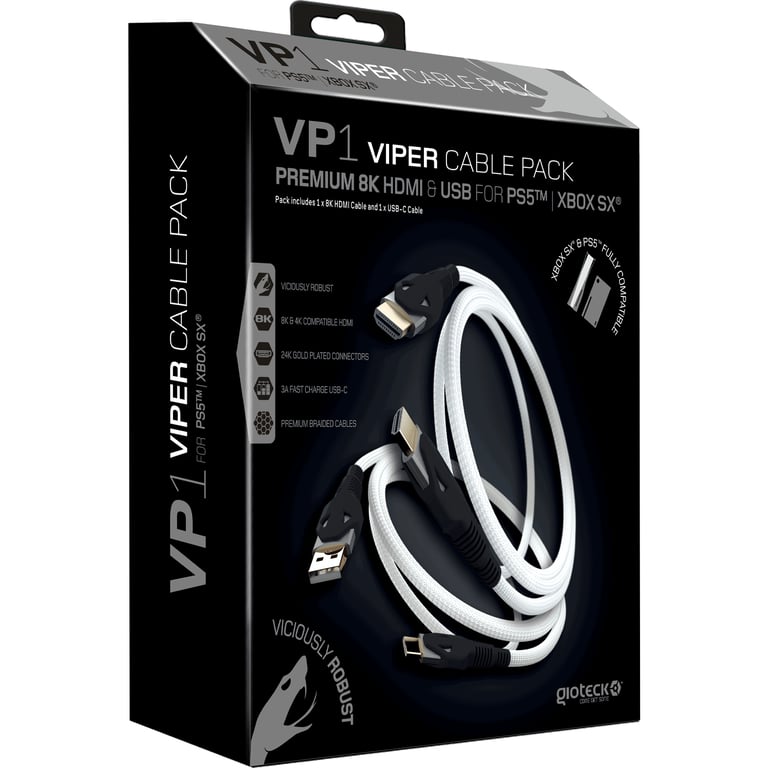 Câbles HDMI et USB GIOTECK Premium Viper HDMI 2.1 PS5 et Xbox Series X - vue 3