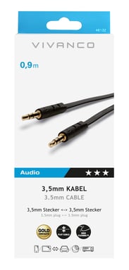 Vivanco 46/10 09FG câble audio 0,9 m 3,5mm Noir