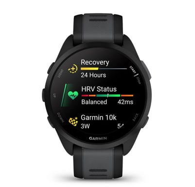 Garmin Forerunner 165 3,05 cm (1.2'') AMOLED 43 mm Numérique 390 x 390 pixels Écran tactile Noir GPS (satellite)