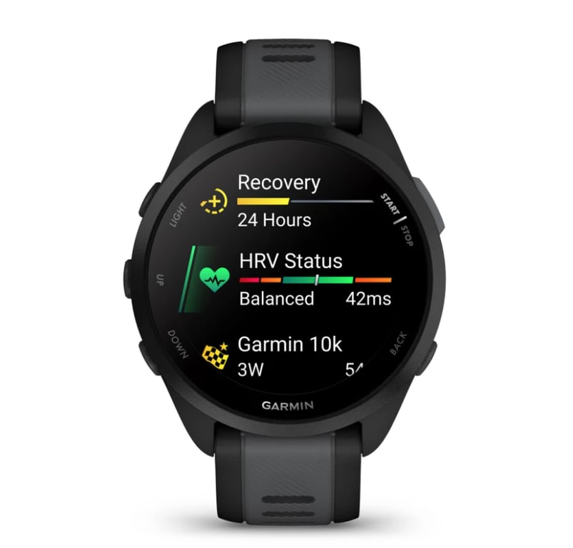 Garmin Forerunner 165 3,05 cm (1.2 ) AMOLED 43 mm Numérique 390 x 390 pixels Écran tactile Noir GPS (satellite) - Neuf
