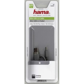 Hama Cavo di prolunga USB 2.0, spina A - spina mini B, 0,25 m Cavo USB 0,25 m Mini-USB B Grigio